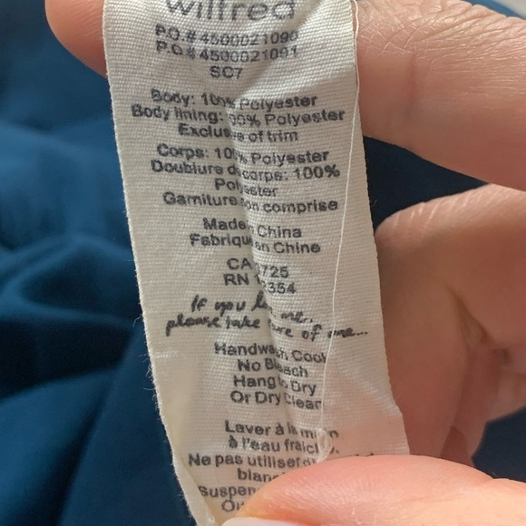 Aritzia Wilfred Sabine Teal Faux Wrap Dress - Picture 7 of 10